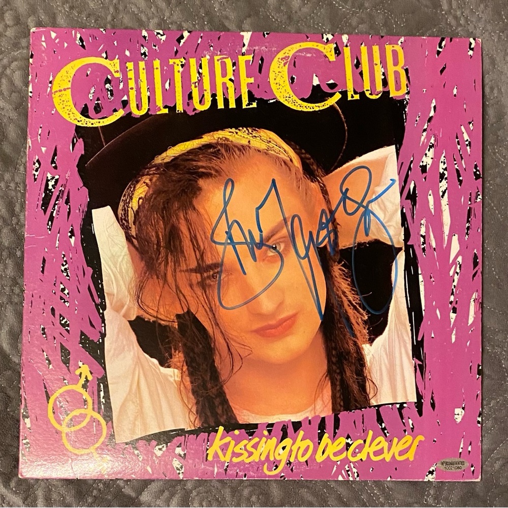 Autographed “Kissing to Be Clever” Boy George Culture  Club vintage album w COA